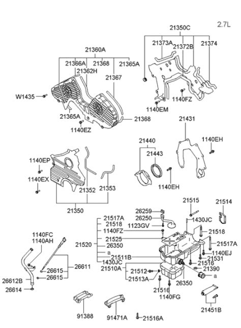 21350 23500 Genuine Hyundai Cover Assembly Timing Belt Lower