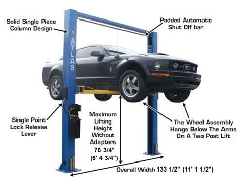 Atlas 9OHSC 9 000 Lb Overhead 2 Post Lift Hoister US Car Hoists