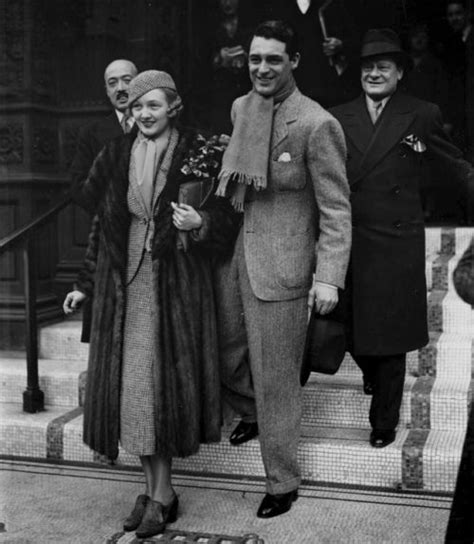 9th February 1934, Actor Cary Grant and his bride actress Virginia ...