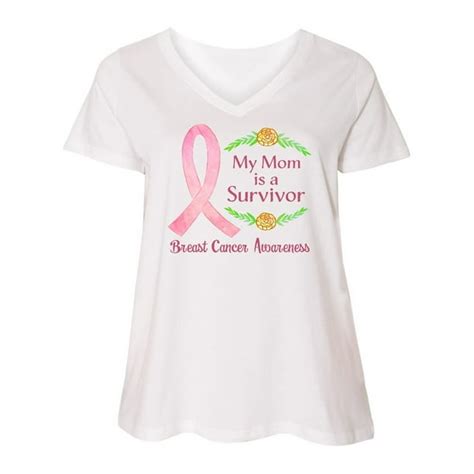 Inktastic My Mom Is A Survivor Breast Cancer Awareness Womens Plus