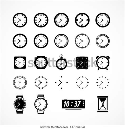 Iconos de Reloj Ilustración del vector vector de stock libre de