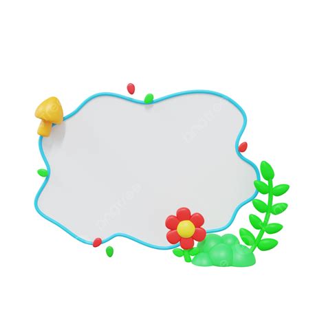 3dc4d Three Dimensional Flowers And Plants Cartoon Border 3d C4d