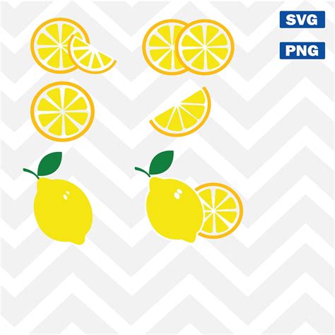 Lemon Svg Bundle Lemon Slice Svg Lemon Digital Download Etsy