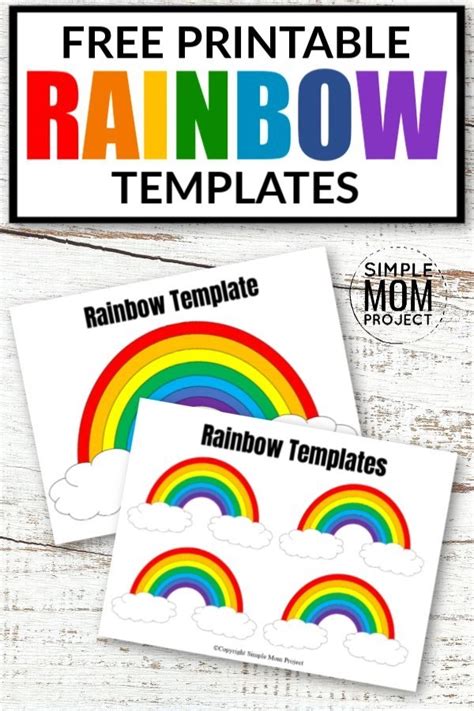 Free Printable Rainbow Templates In Large And Small Simple Mom Project