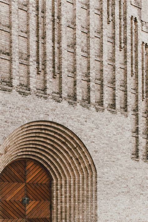 Brick Facade Of Grundtvigs Church Copenhagen Denmark Stock Photo