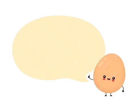 Premium Vector Cute Happy Chicken Egg With Speech Bubble