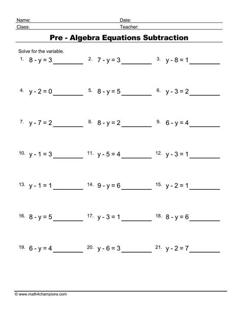 Free Printable Algebra Worksheets - Worksheets Library