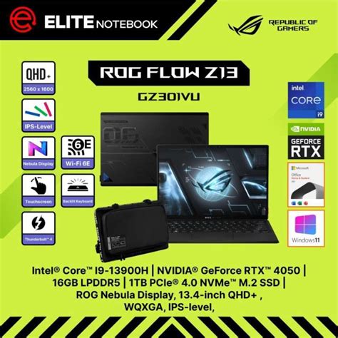 Promo ASUS ROG FLOW Z13 GZ301VU TOUCH RTX4050 I9 13900H 16GB 1TBSSD