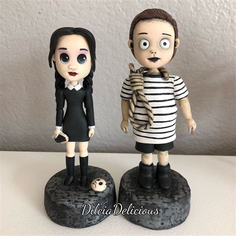 Wednesday Addams Doll And Pugsley Addams Figurines Doll Etsy España