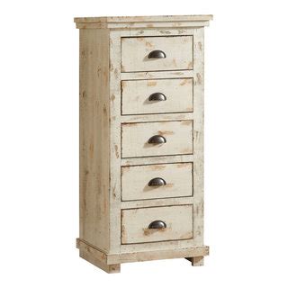 Progressive Furniture Willow 5 Drawer Wood Lingerie Chest In Distressed