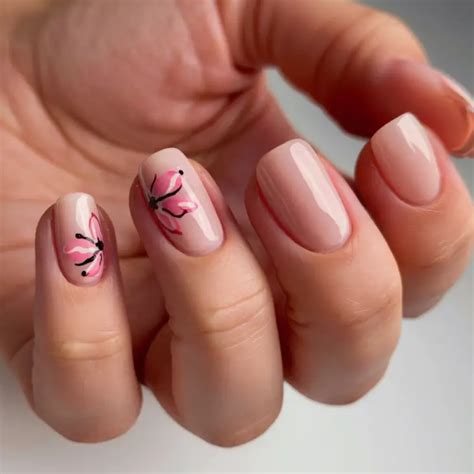Spring Nude Nails Ideas Floral Almond Square Short Designs