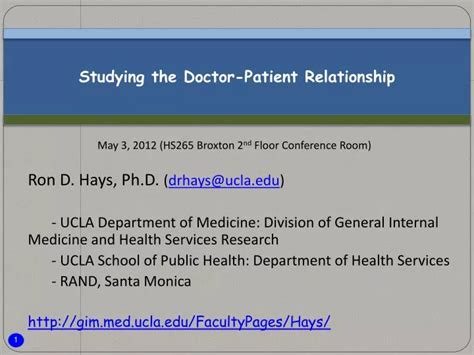 Ppt Studying The Doctor Patient Relationship Powerpoint Presentation