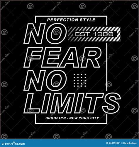 No Fear No Limits Slogan Design Typography Vector Design Text