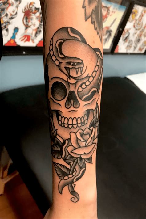 American Traditional Skull Tattoos