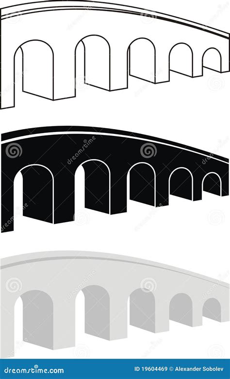 Set Of Ancient Arch Stone Bridge Stock Vector Illustration Of Railing