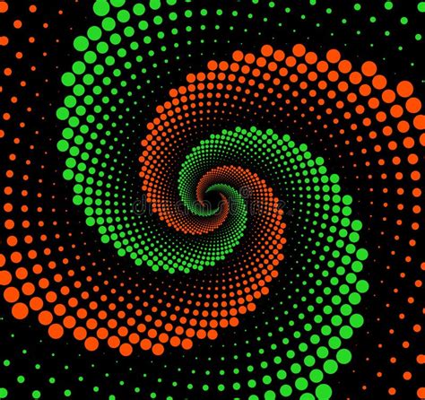 Colorful Dotted Squares Spiral Vortex Background Stock Vector