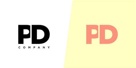 Estampa De Diseño Del Logotipo De La Letra P Y D Pd Logotipo Basado En