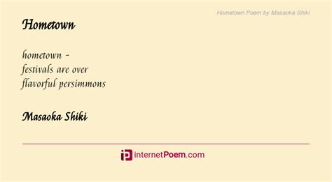 Hometown Poem By Masaoka Shiki