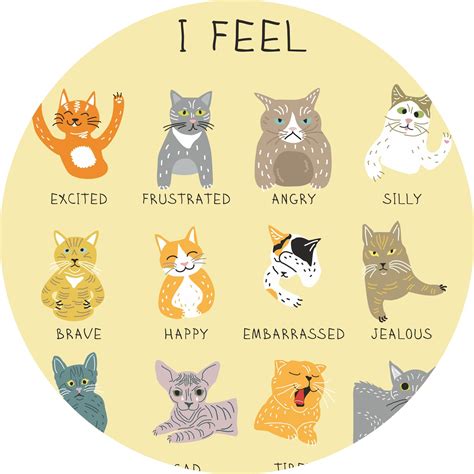 Feelings List Feelings Chart Feelings And Emotions Cute Cat Face Cute Cats Emotion Chart