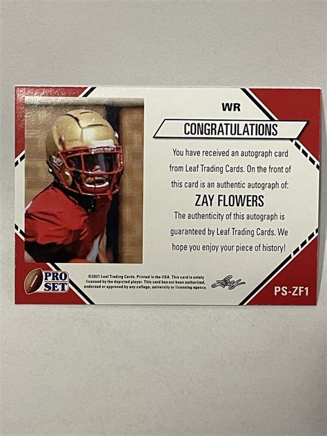 Leaf Pro Set Power Base Autographs Ba Zf Zay Flowers Au Rc