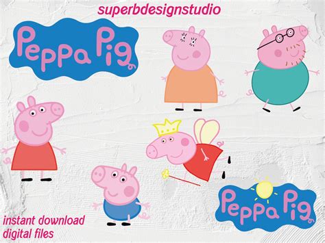 Peppa Pig Svg Bundlelayered Svg Instant Download Files For Etsy Canada