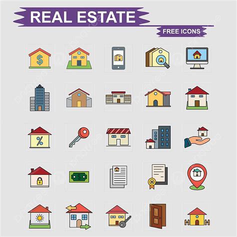 Real Estate Brochure Vector Hd Png Images Real Estate Icons Set Vector