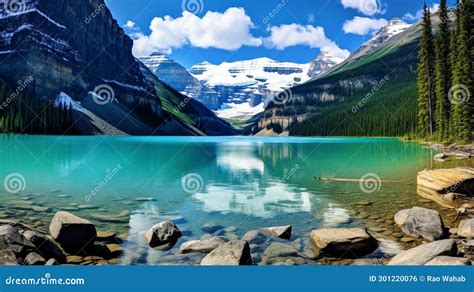 Lake Louise Banff National Park with Incridibal Scene of Clouds Stock ...