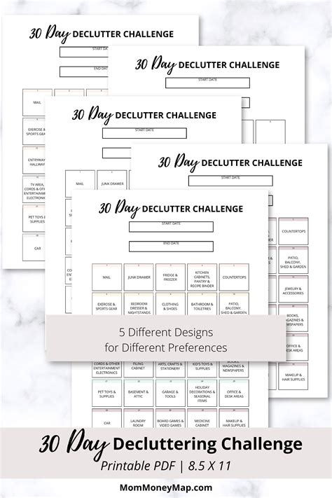 30 Day Decluttering Challenge Printable Pdf Declutter Declutter