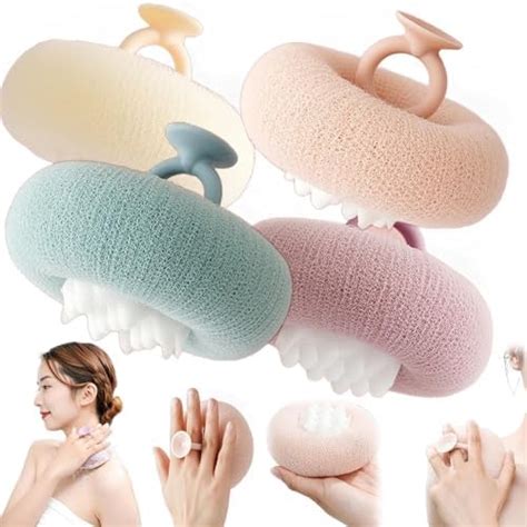 4 Pack Sponge Mesh Pouf Shower Ball Body Wash Sponges