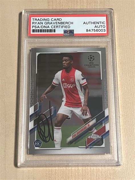 Ryan Gravenberch Signed Auto 2020 Topps Chrome Uefa Rookie Rc Bayern