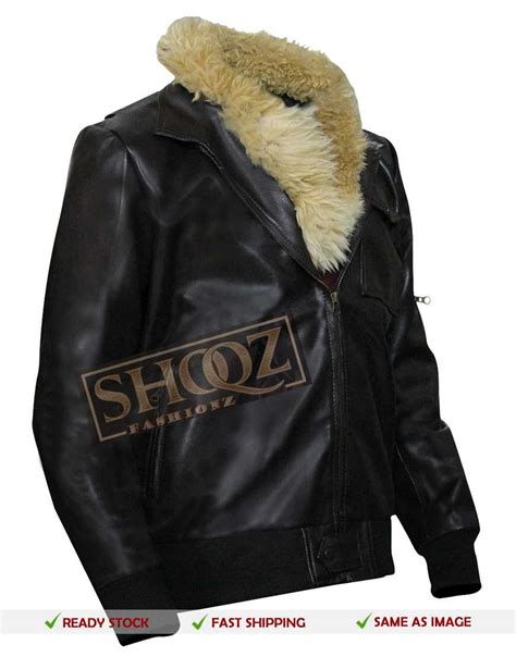 Off Spider Homecoming Vulture Fur Collar Leather Jacket