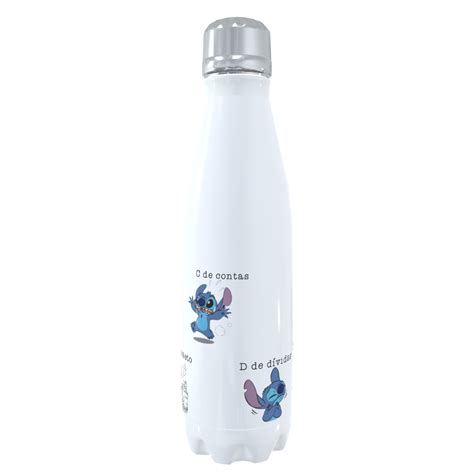 GARRAFA TÉRMICA AÇO INOX ABECEDÁRIO DA VIDA ADULTA STITCH Poli