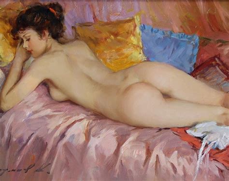 Konstantin Razumov Reclining Nude Resting On A Bed At 1stDibs