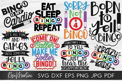 Bundle Of 8 Bingo Designs Svg Bingo Svg Bingo Lover 525291 Cut