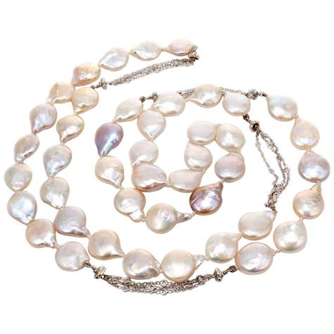 Cultured Freshwater Yellow Pearl Yellow Gold Necklace For Sale At 1stdibs