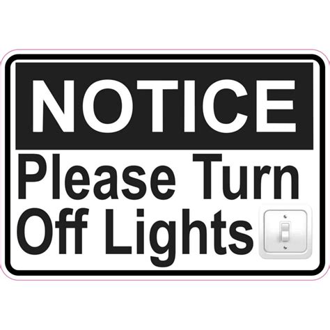 5inx3.5in Please Turn Off Lights Sticker Vinyl Door Sign Business ...