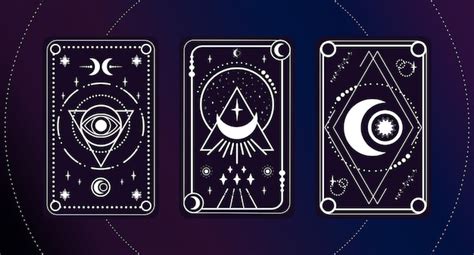 Premium Vector Tarot Card Set With A Magical Eye Moon Crescent And