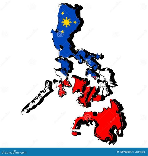 Map Of Philippines With Flag Stock Vector Illustration Of Patriotism