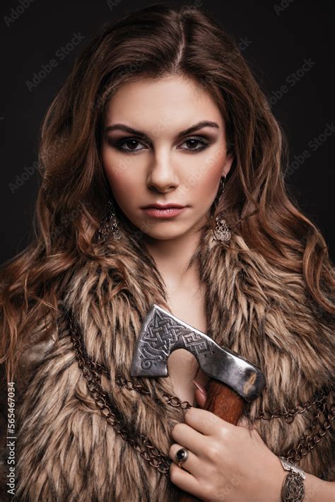 Beautiful Young Brunette Woman With Curly Hair And Make Up In Boho