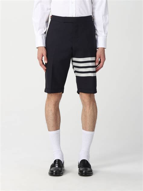 Thom Browne Shorts In Bar Canvas Navy Thom Browne Short