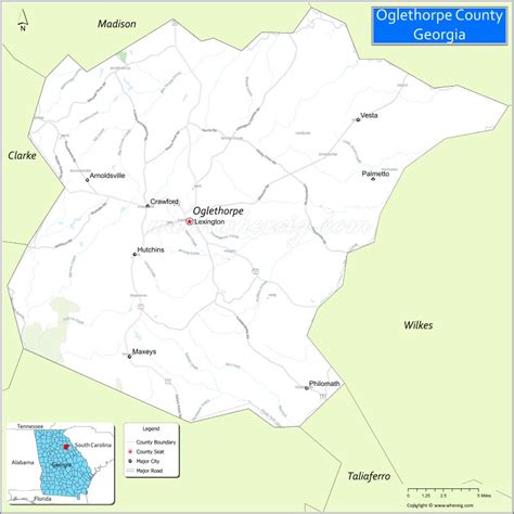 Map Of Oglethorpe County Georgia Showing Cities Highways Important