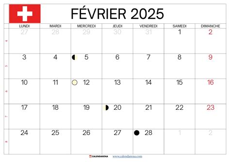 Calendrier F Vrier Suisse Imprimer Gratuit