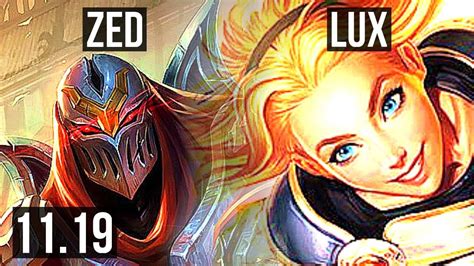 ZED Vs LUX MID 13 1 6 2 2M Mastery Godlike BR Diamond V11 19