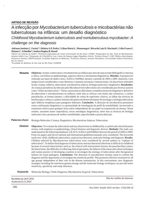 PDF ARTIGO DE REVISÃO A infecção por Mycobacterium repositorio