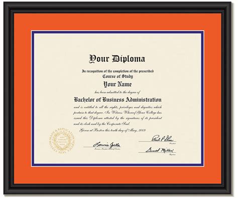 Clemson Bachelors Degree Diploma Frame