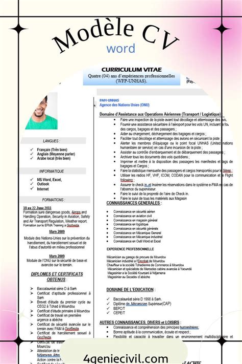 Mod Le De Cv Gratuits Remplir Word Mod Le Cv Gratuit Cv Gratuit