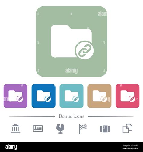 Directory Attachment White Flat Icons On Color Rounded Square