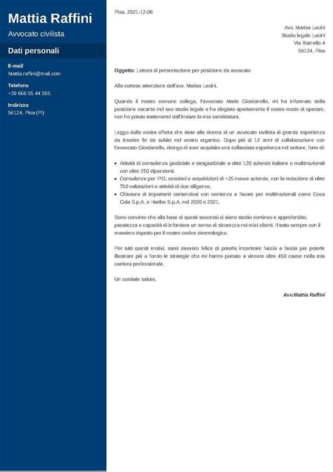 Lettera Di Presentazione Per Studio Legale E Avvocato