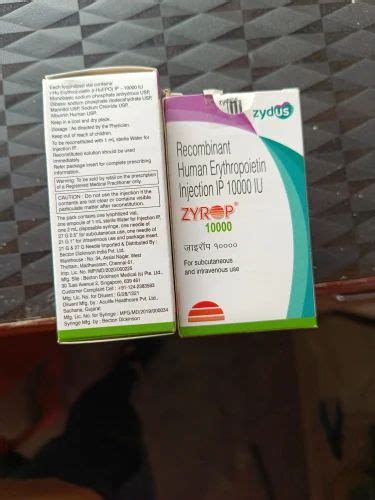 Zyrop Recombinant Human Erythropoietin Injection 10000 Iu Zydus