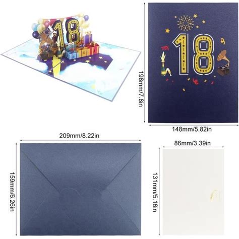 Carte Anniversaire De 18 Ans Carte D Anniversaire Pop Up 3D Cartes